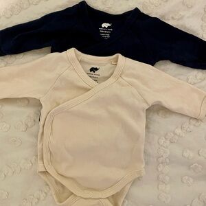 Organic Cotton Long-sleeve kimono-style bodysuit set of 2